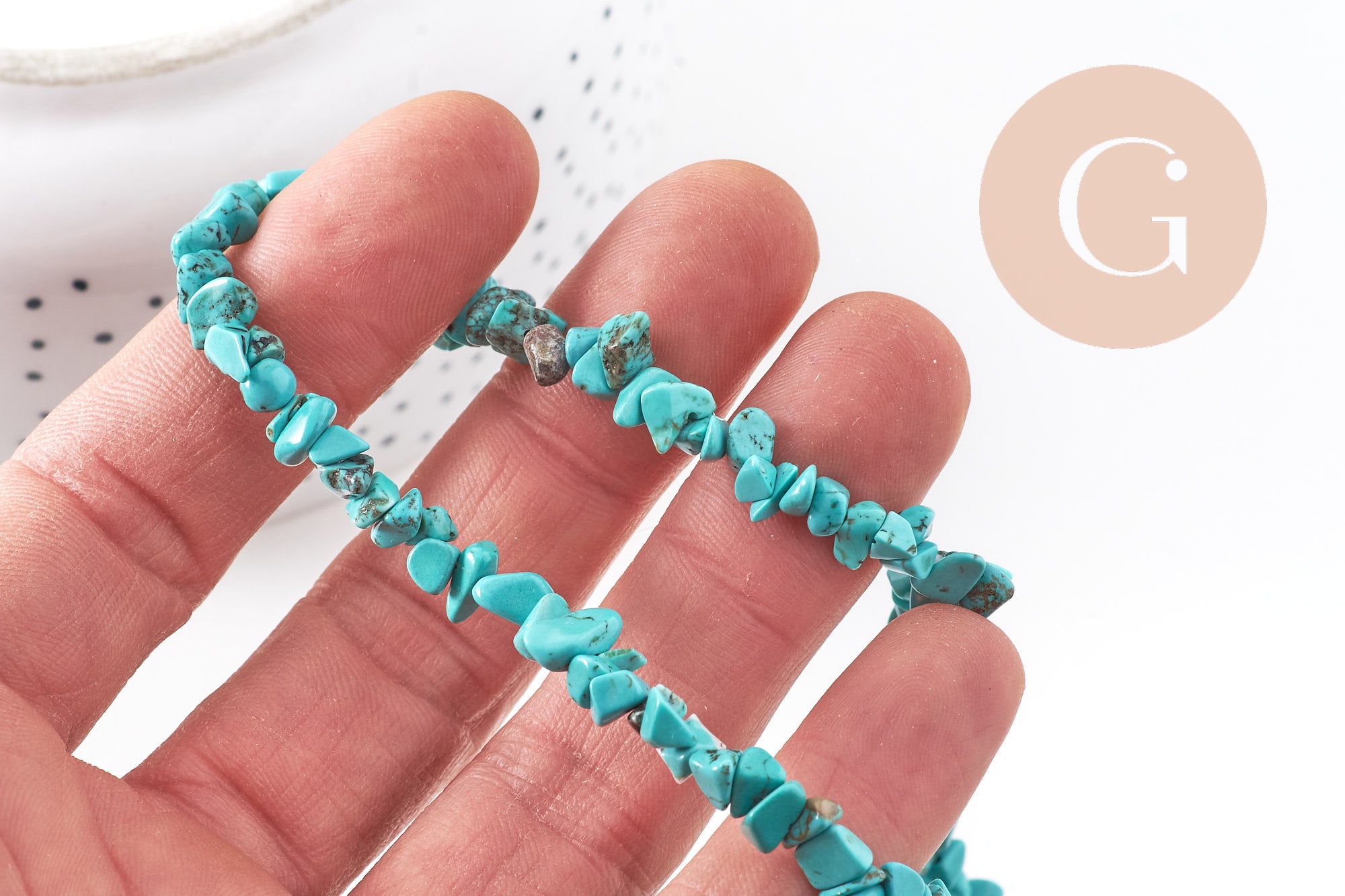 Gingerlily Turquoise G10910 chips pierre fil 83 cm 5-8 mm