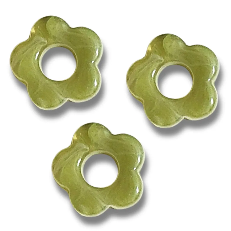 ARTSHOP Flower power 25 fleur baby péridot marbré 20mm x1