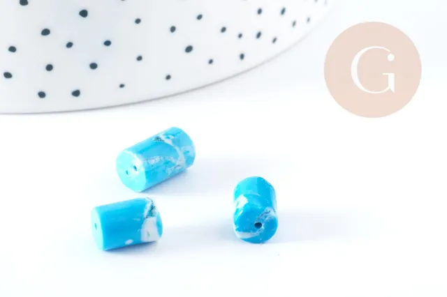 Gingerlily Howlite perles tube turquoise 10x7mm x5