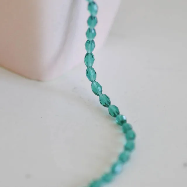 Gingerlily Perles Perles verre G716 vert émeraude ovale 6mm x50