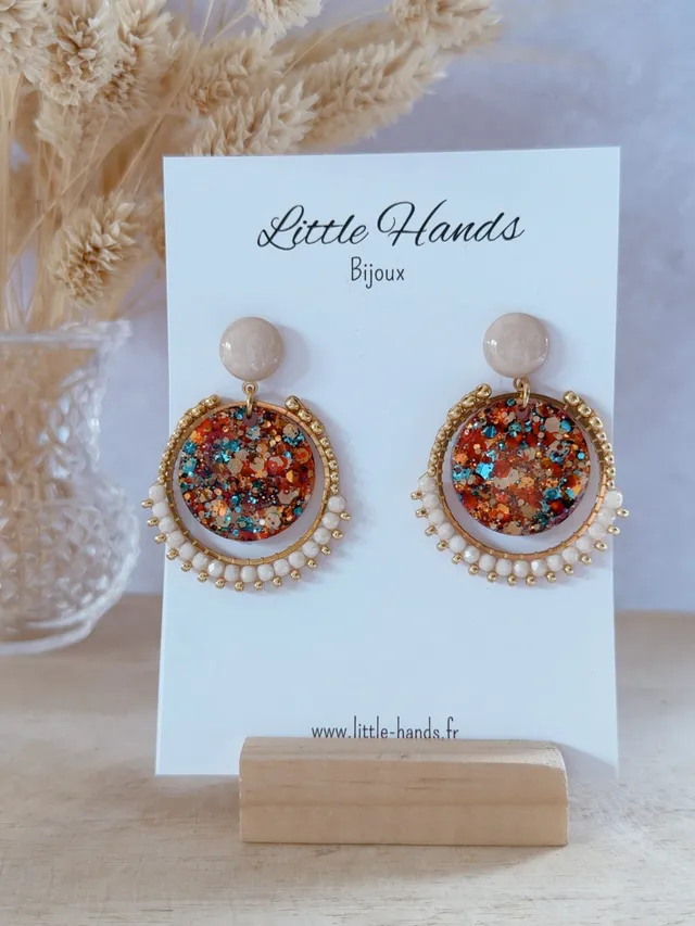 Little Hands Bijoux Bloom Indian Summer boucles d'oreilles fleuries