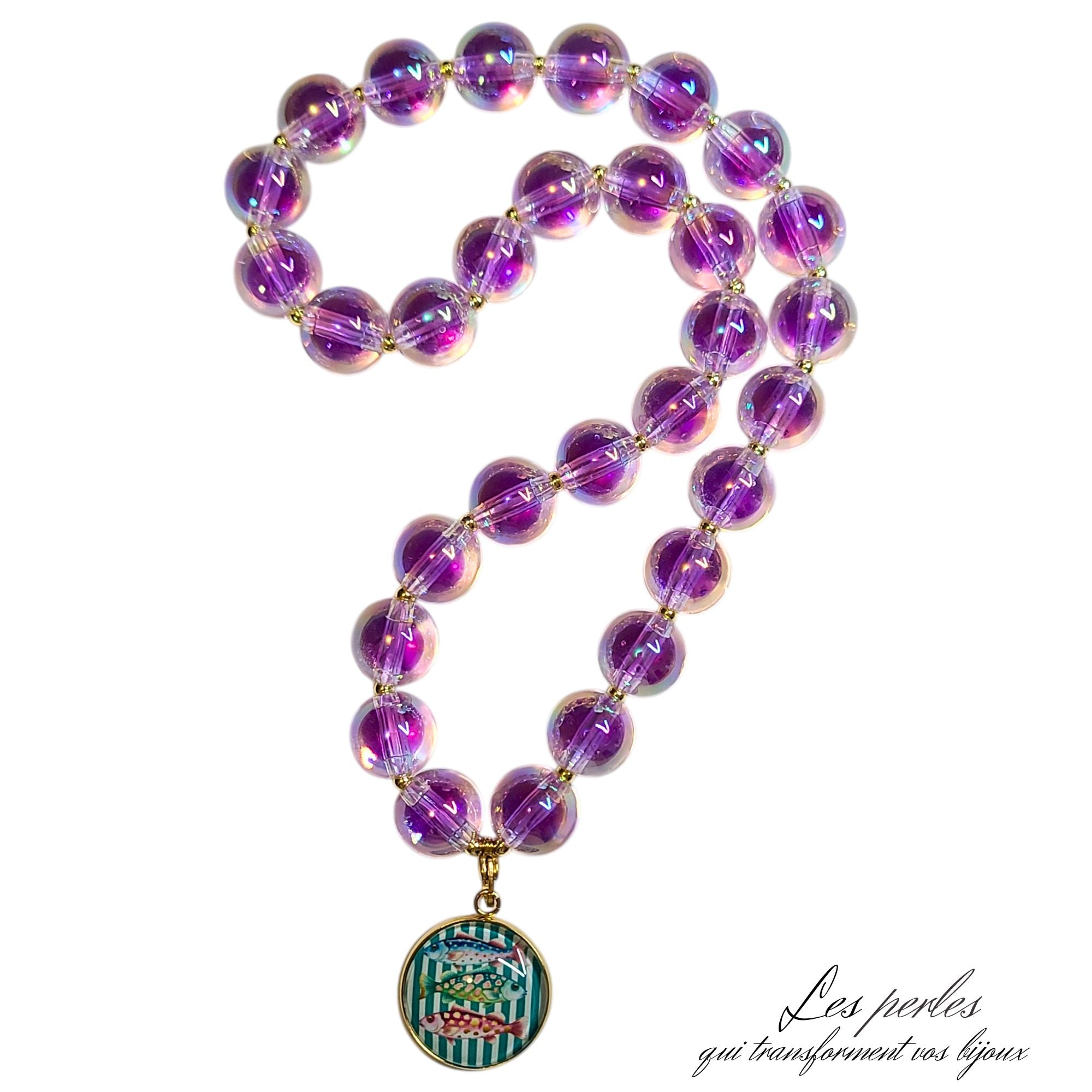 ARTSHOP Mirage collier interchangeable violet monté