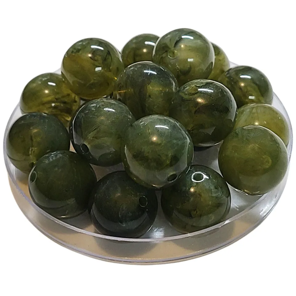 ARTSHOP Boules 20MM 376 perle acrylique militaire marbré x10