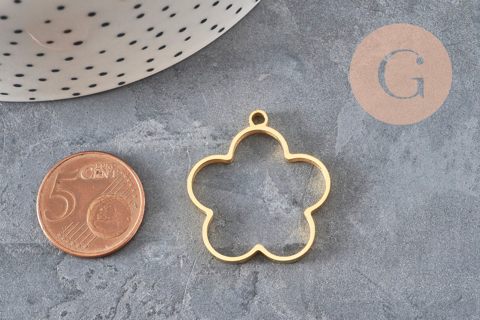 Gingerlily Pendentifs G11247 pendentif goutte doré 32 mm
