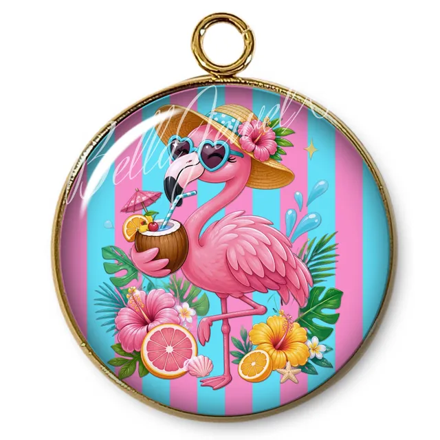 ARTSHOP Pendentifs 129 Intemporel Flamant plaqué or x1