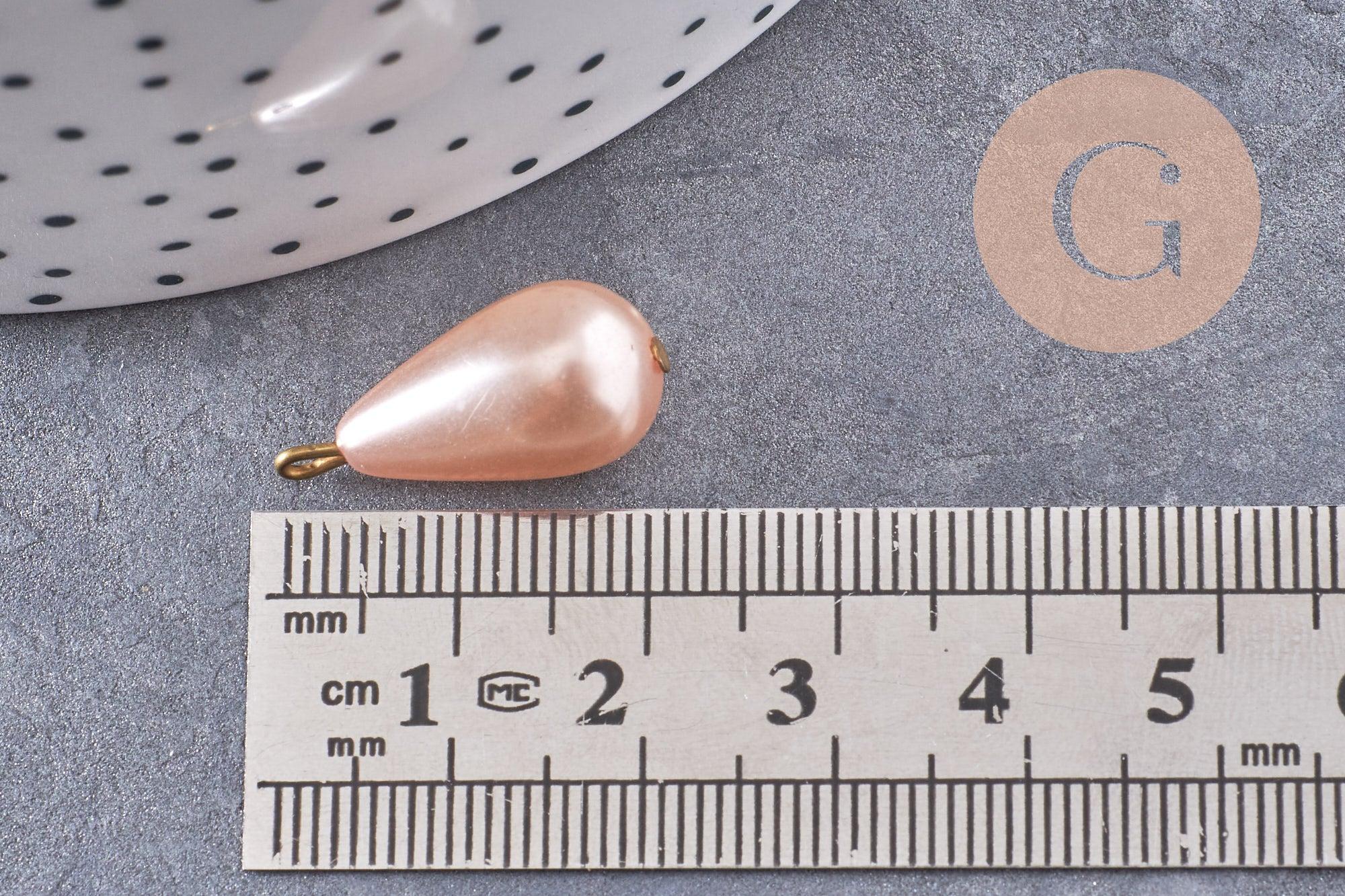 Gingerlily pendentif goutte imitation perle rose 21mm G10150