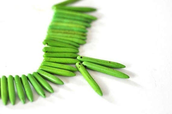 Gingerlily Perle G1654 pointe howlite verte fil 90 perles