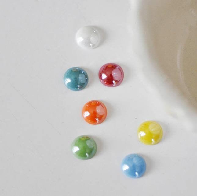 Gingerlily Pierres cabochons G120 cabochon verre irisé 9 mm x10