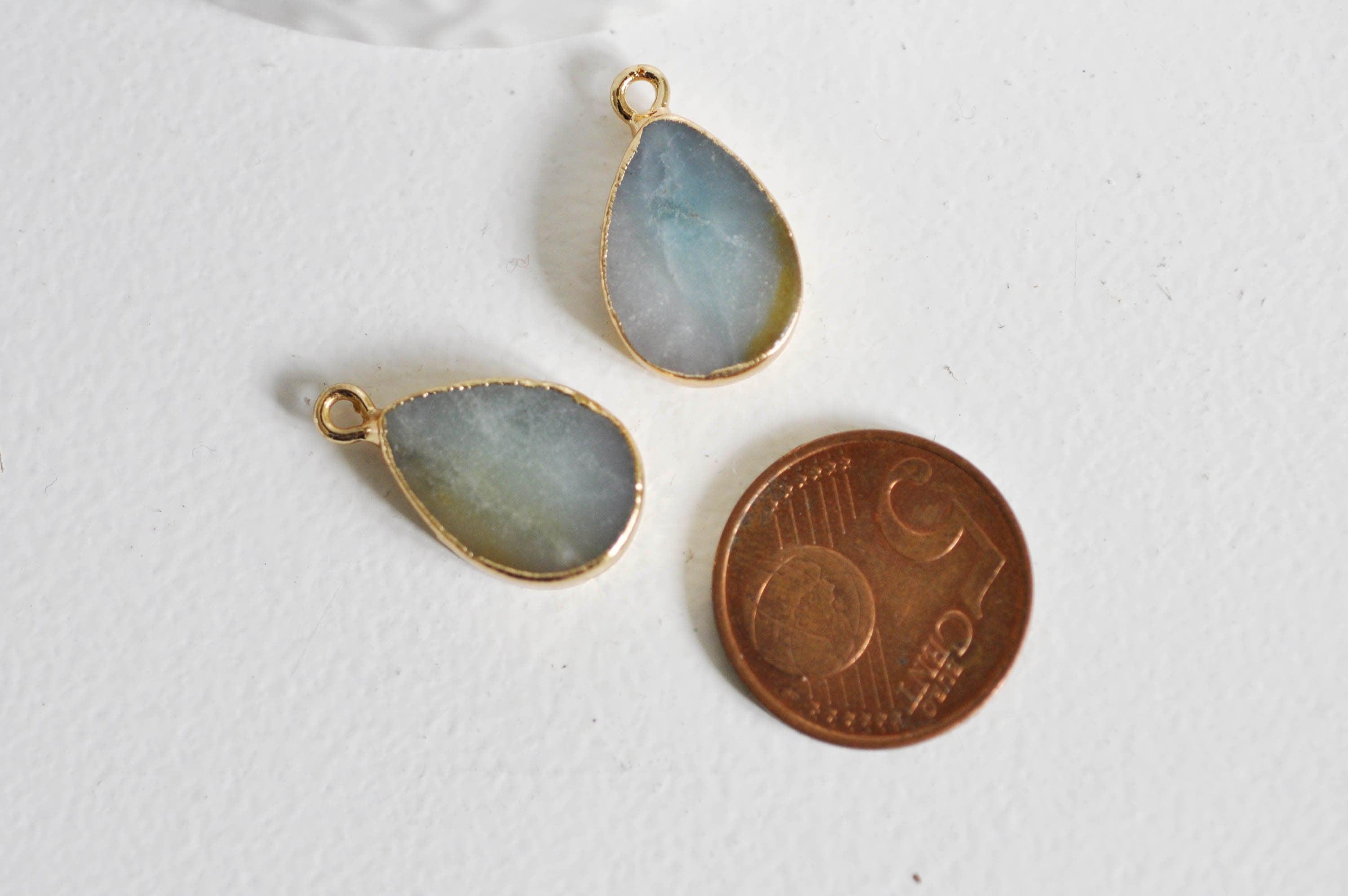 Gingerlily G1174 pendentif goutte amazonite doré 22mm