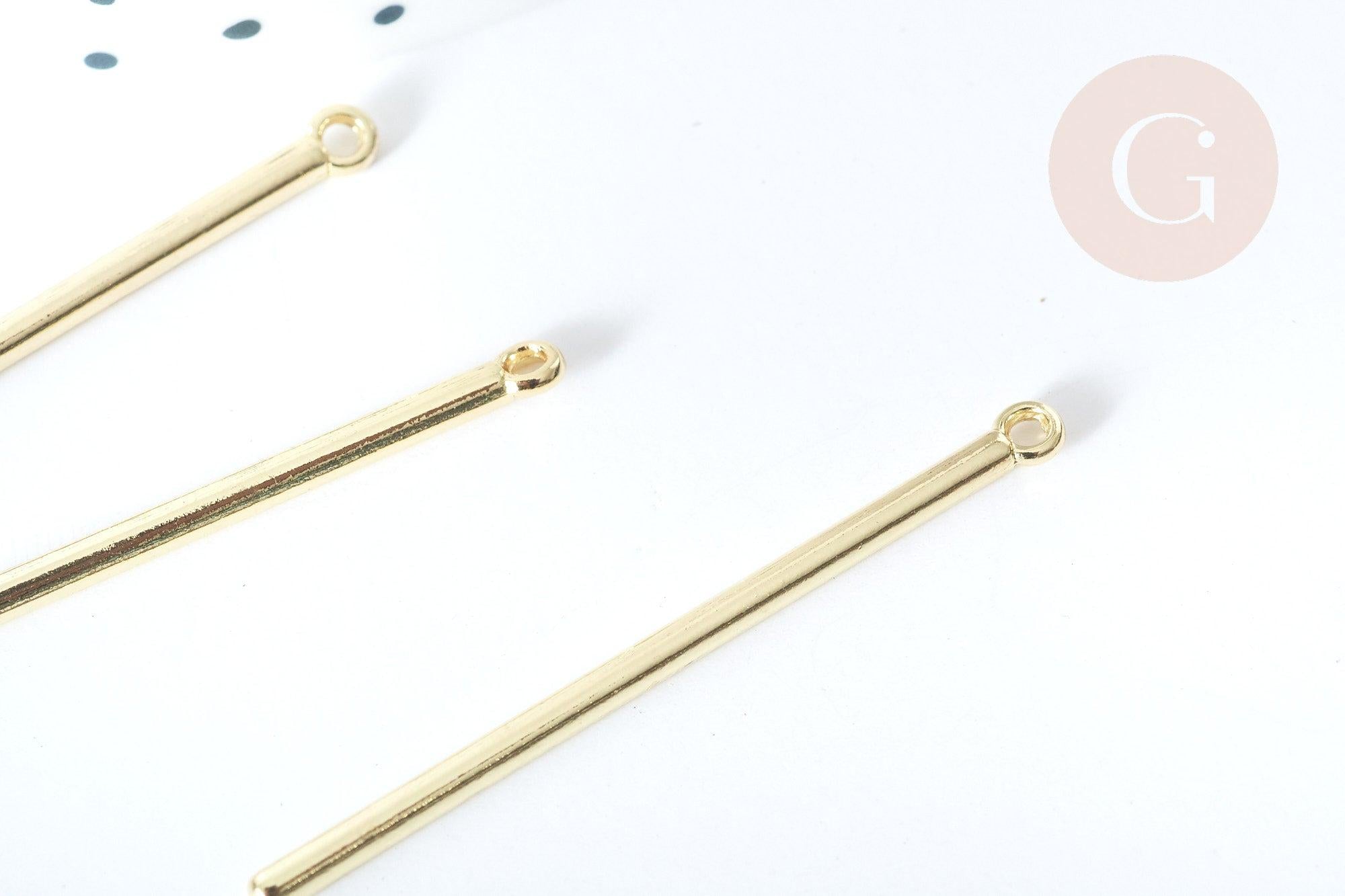 Gingerlily Pendentifs DIY barre lisse dorée 41mm G8078