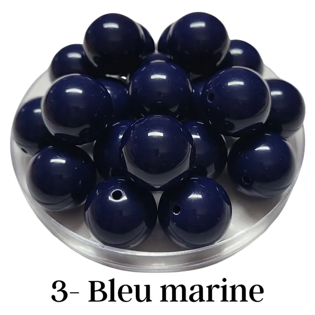 ARTSHOP Boules 20 mm Bleu marine brillante x1 perle