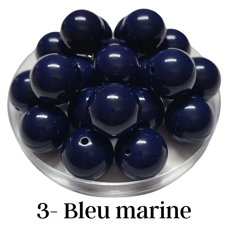 ARTSHOP Boules 20 mm Bleu marine brillante x1 perle