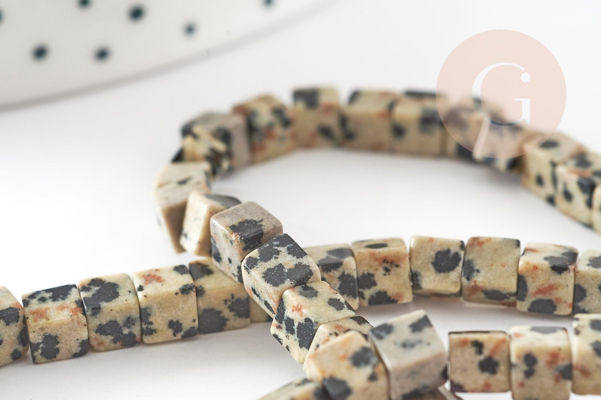Gingerlily Pierre Perles G1650 jaspe dalmatien 4mm fil 94