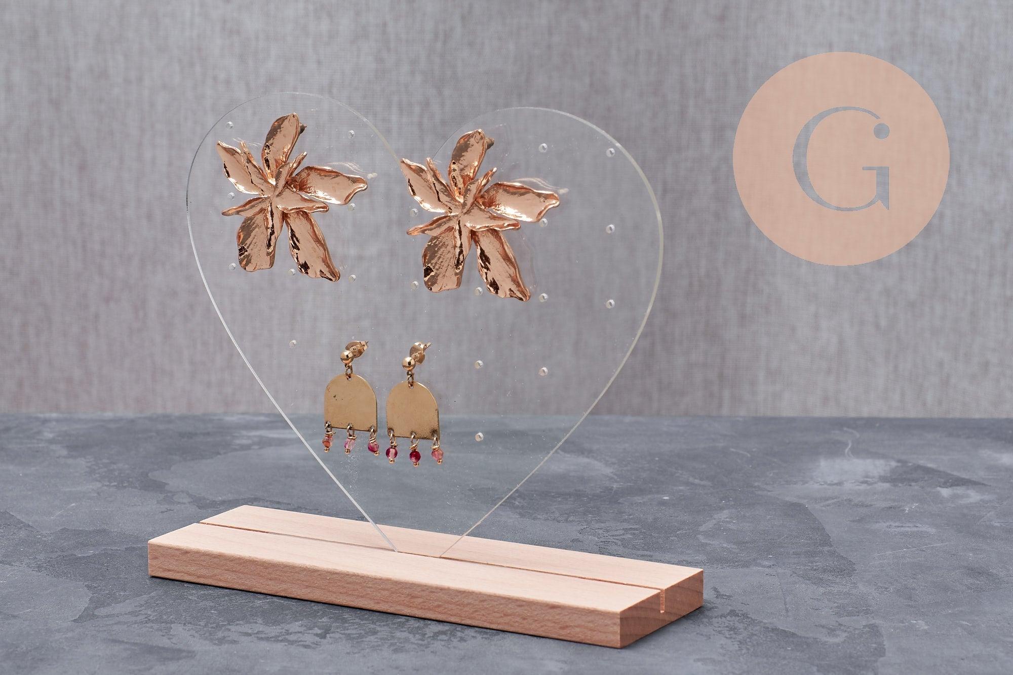 Gingerlily G10105 présentoir boucles d'oreilles coeur 15cm x1 perso
