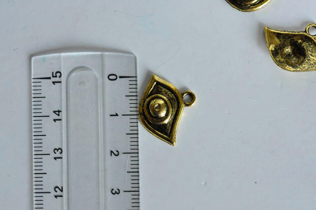 Gingerlily Pendentifs G718 pendentif oeil doré vieil or x10