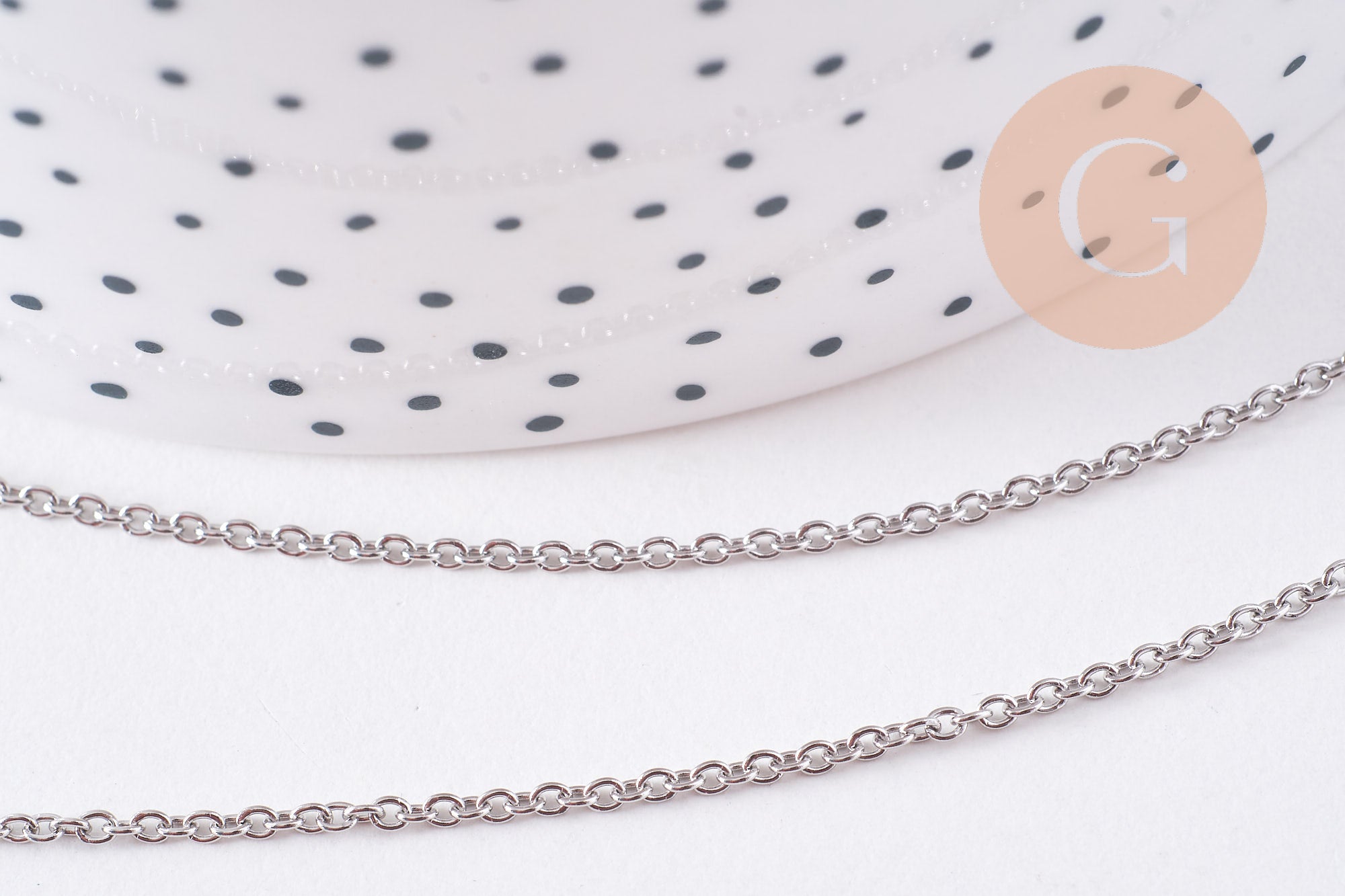 Gingerlily G10678 chaîne forçat inox platine 2mm 1m