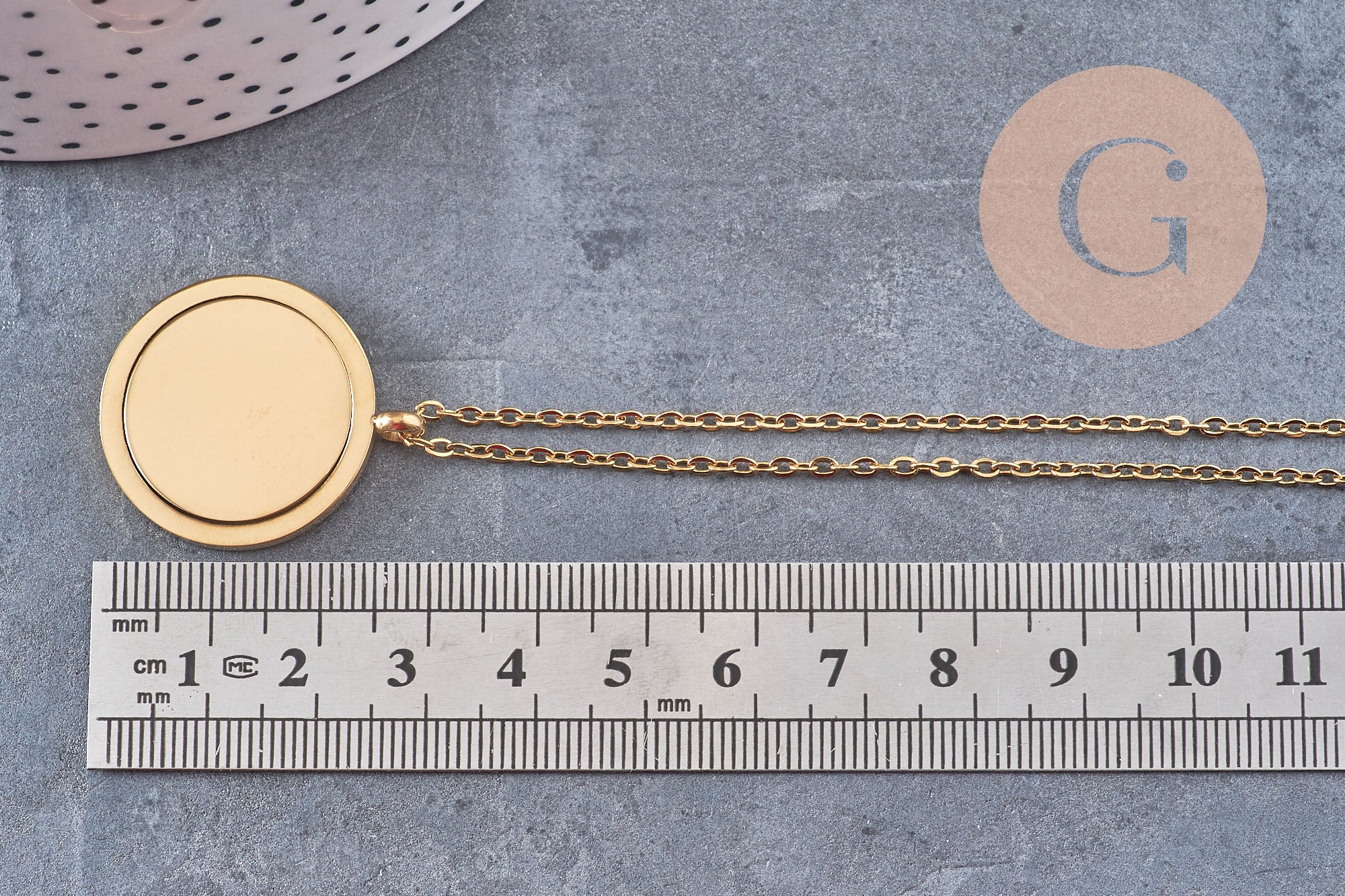 Gingerlily Bijoux personnalisés G10928 collier rotatif doré sans gravure