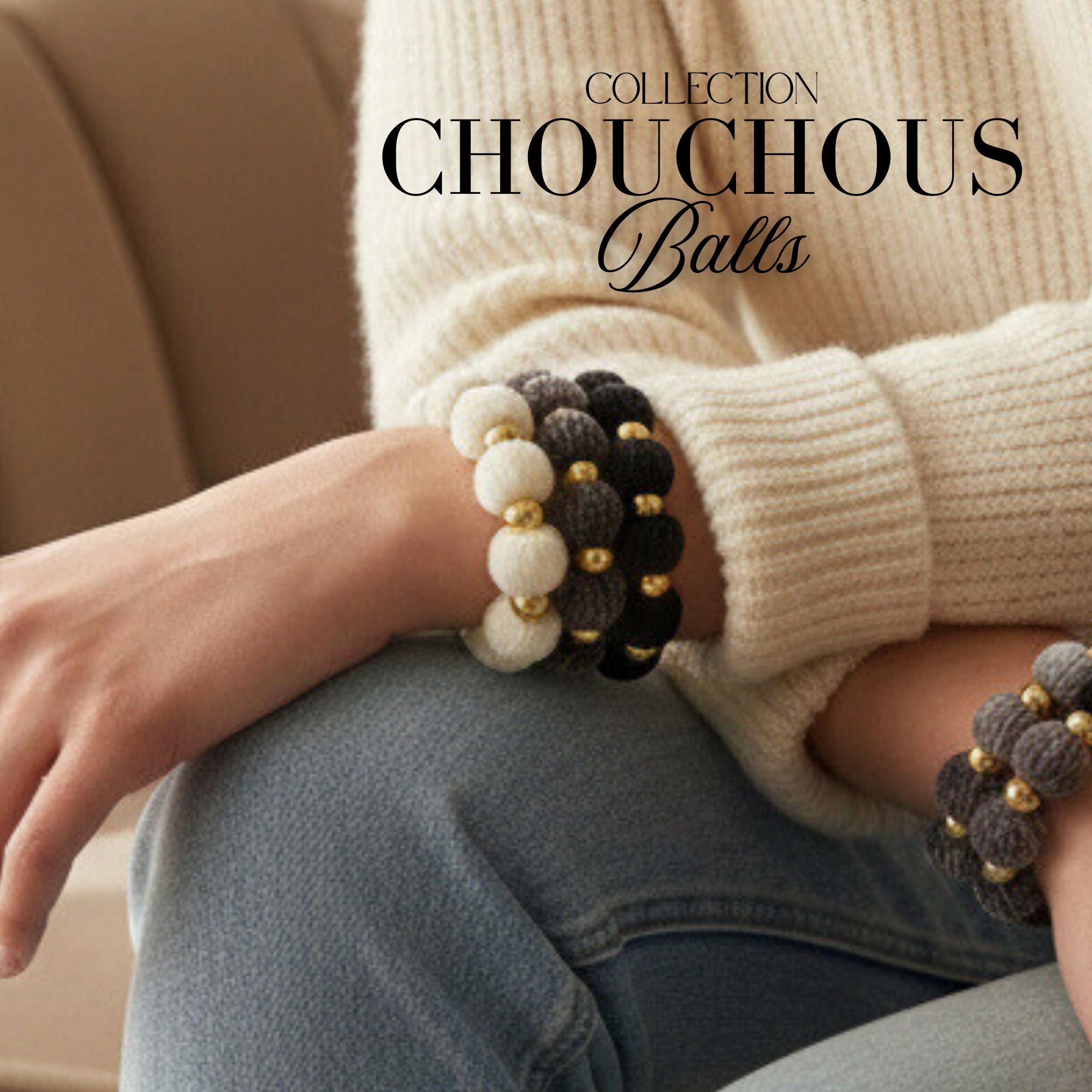 ARTSHOP Chouchou Ball 9 perle velours denim 16 mm