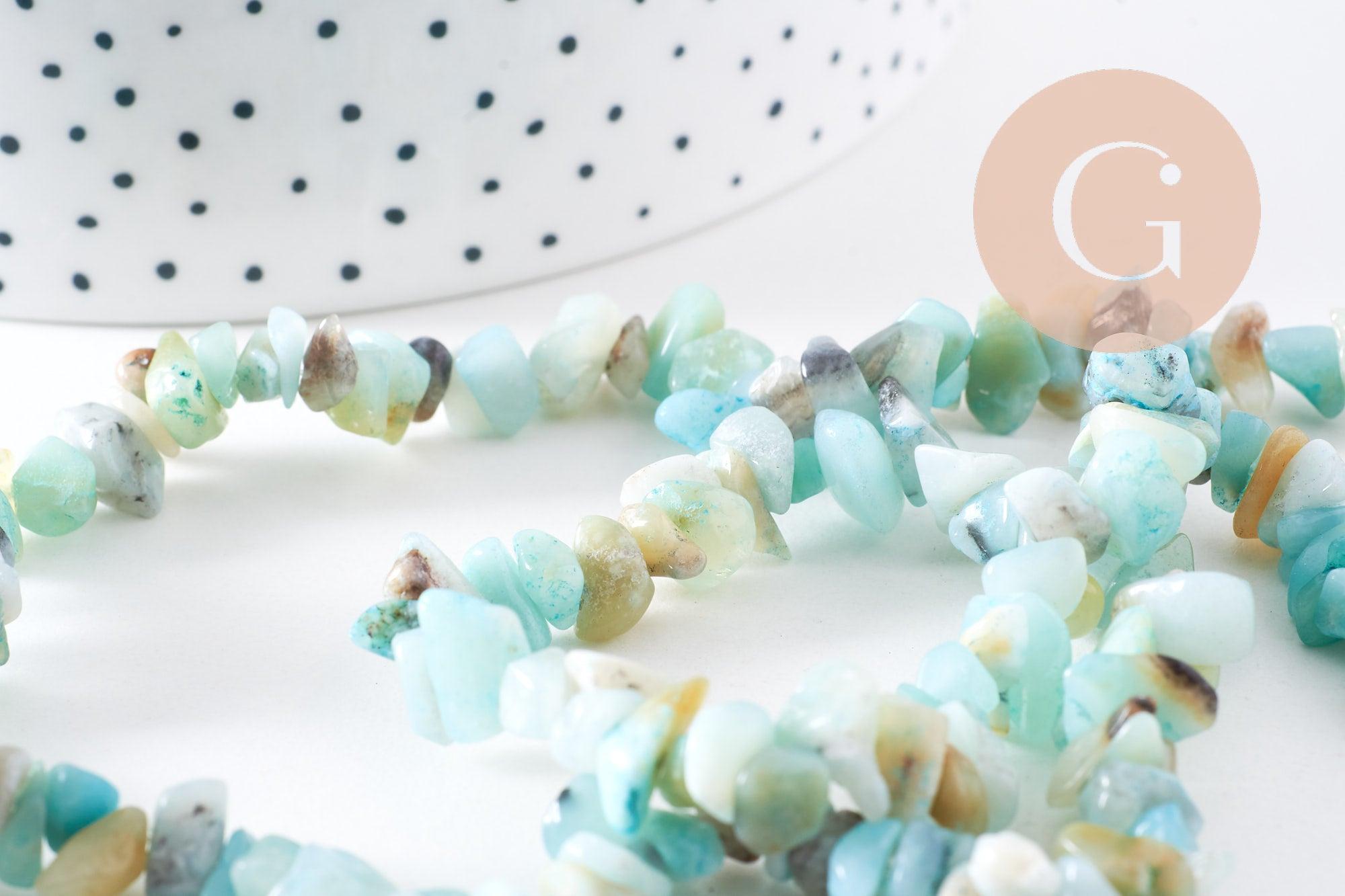 Gingerlily Perles pierre G10294 chips amazonite 5-8mm fil 76cm