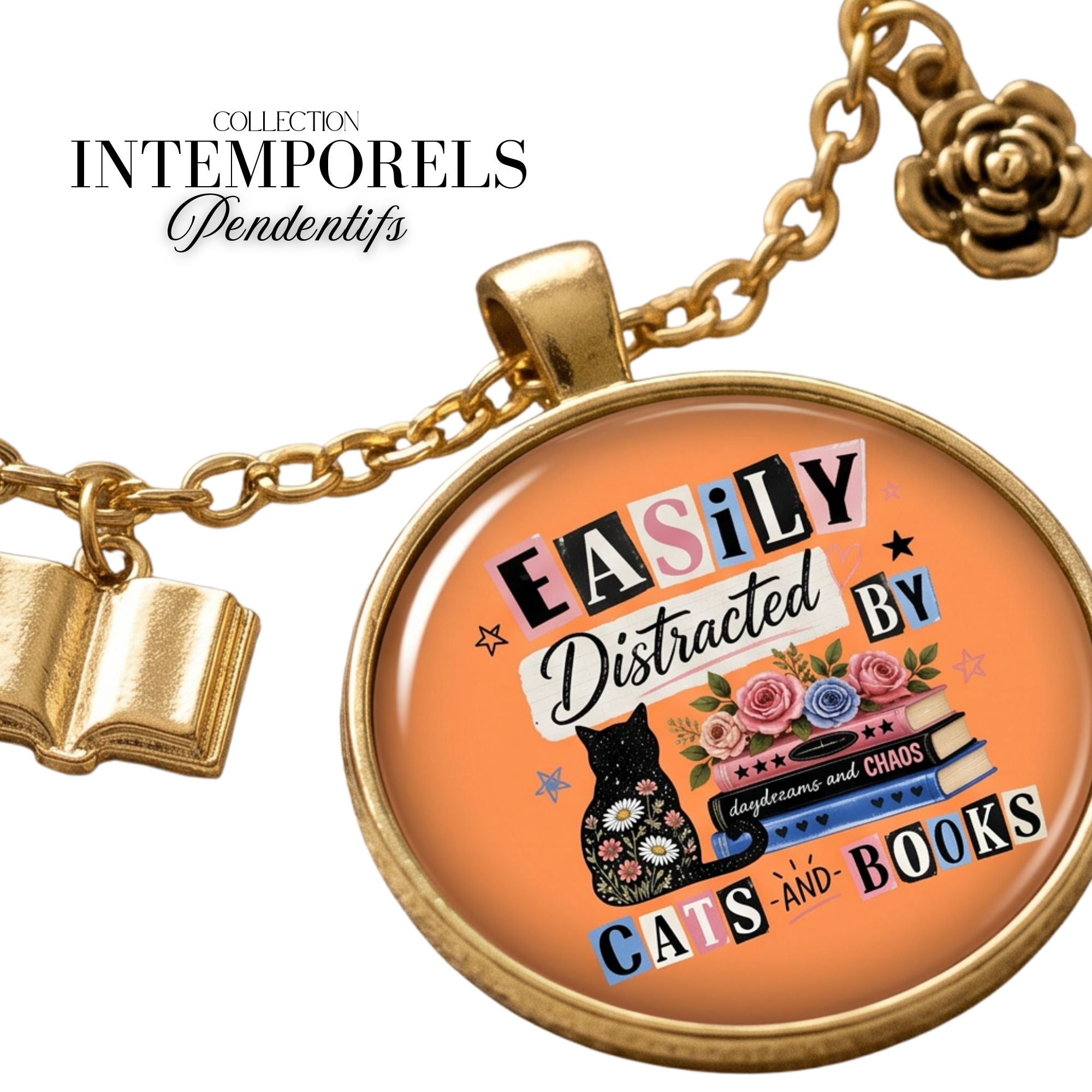 Artshop Pendentifs 122 Intemporel pendentif chat doré x1