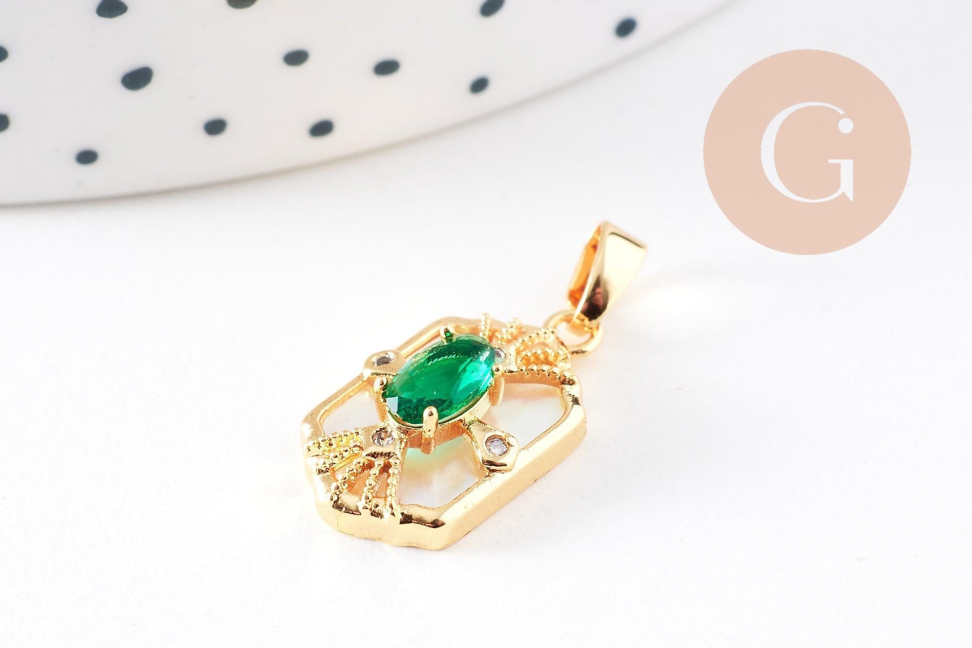 Gingerlily Pendentifs hexagone G10082 nacre 18mm x1