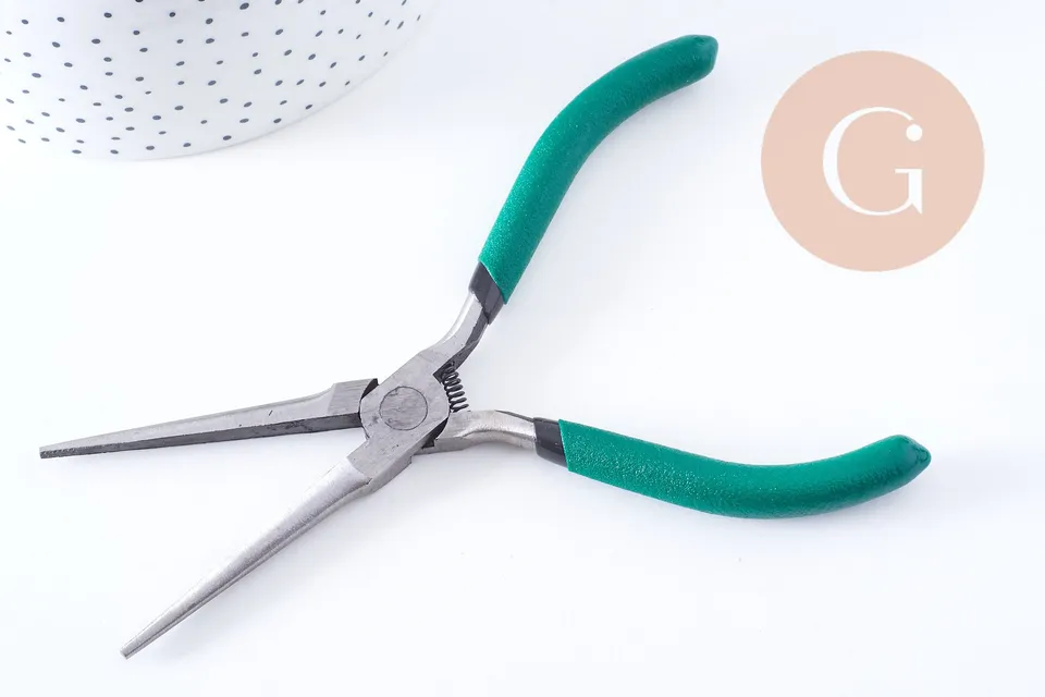 Gingerlily Pince plate long bec G10650 acier vert 14,2cm