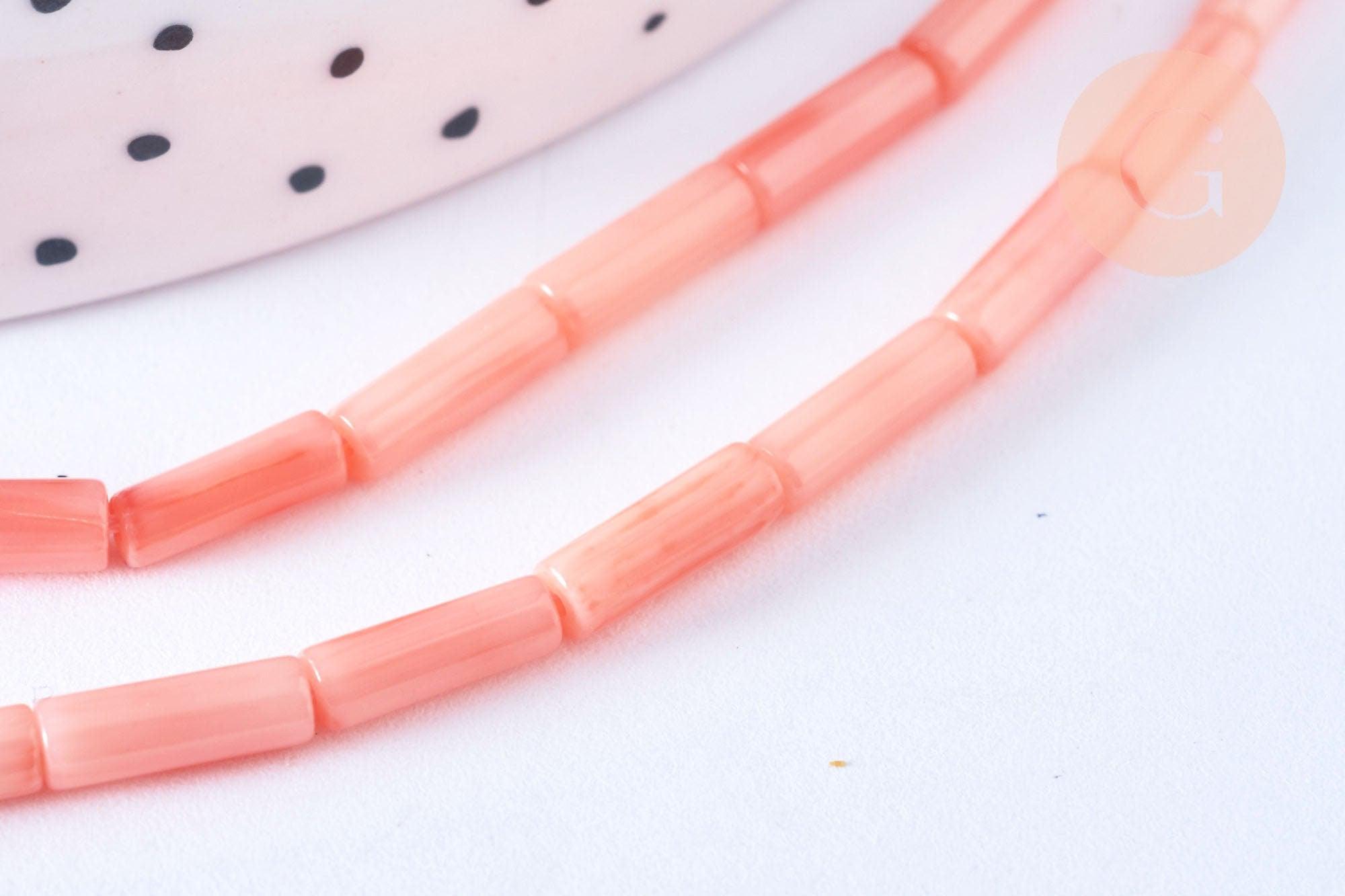 Gingerlily G6591 perle tube bambou mer rose fil 40cm