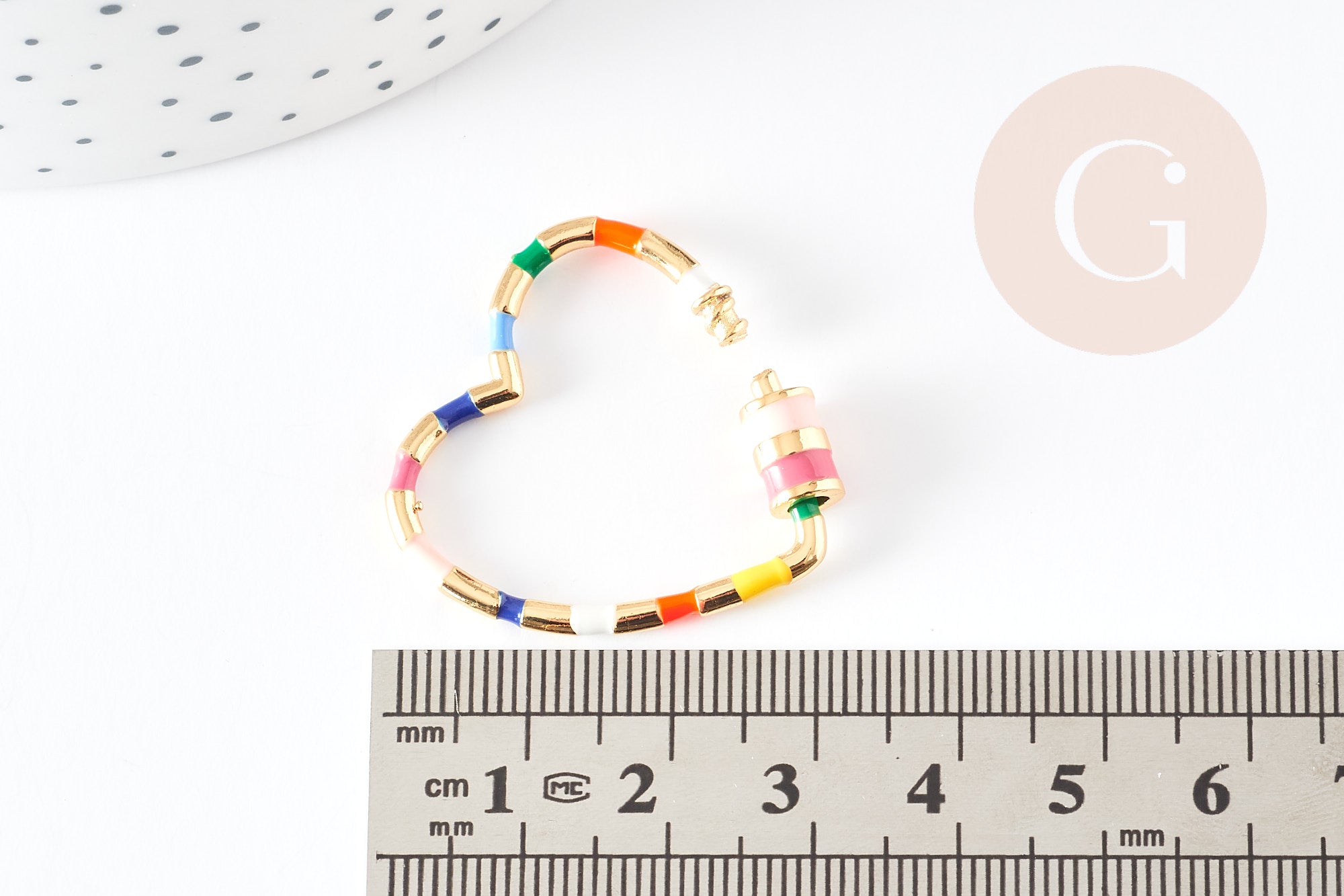Gingerlily Apprêts fermoir vis coeur doré 30.5mm x1