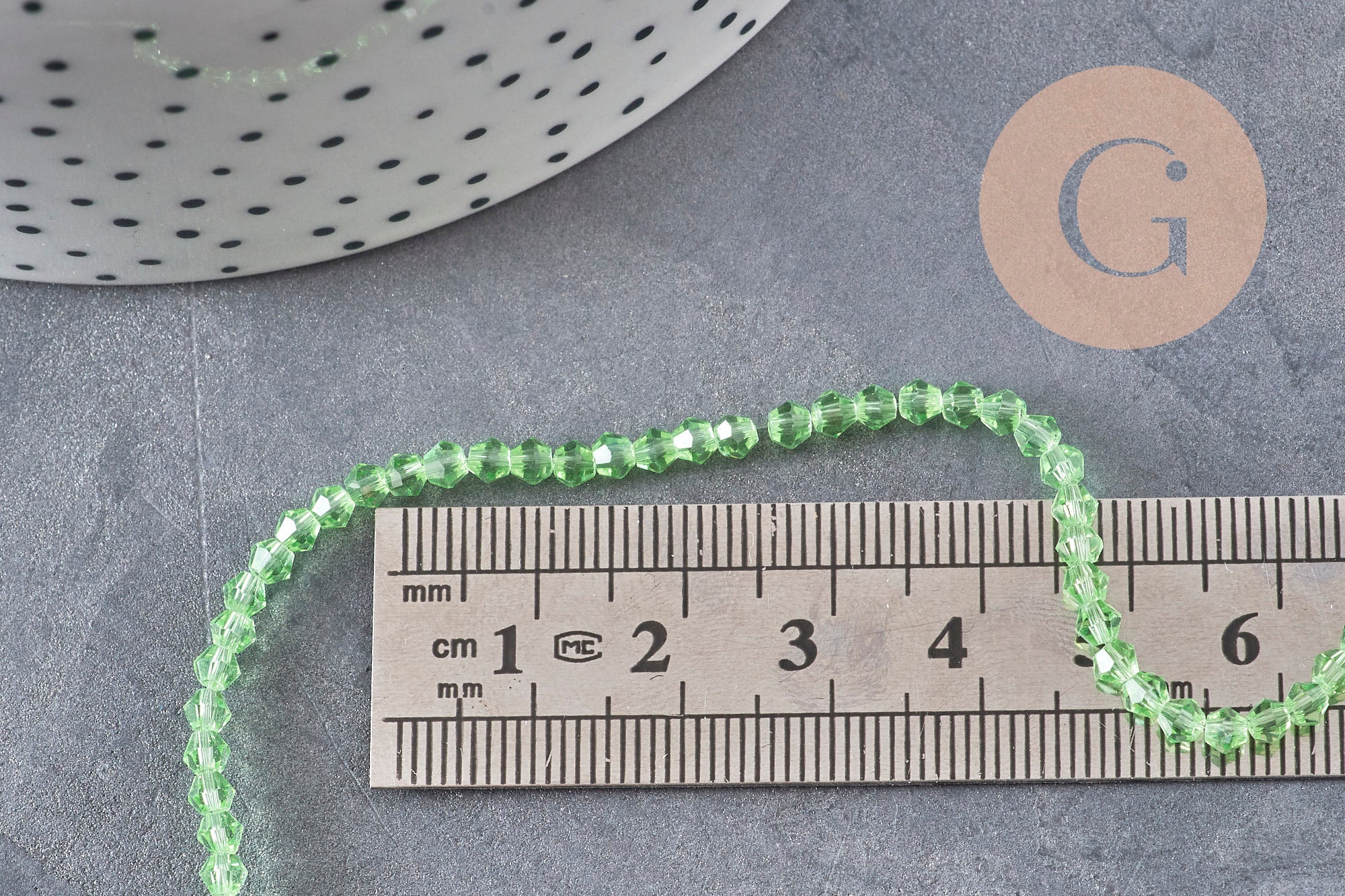 Gingerlily Perles pour bijoux DIY toupies G11111 vert transparent 3mm fil