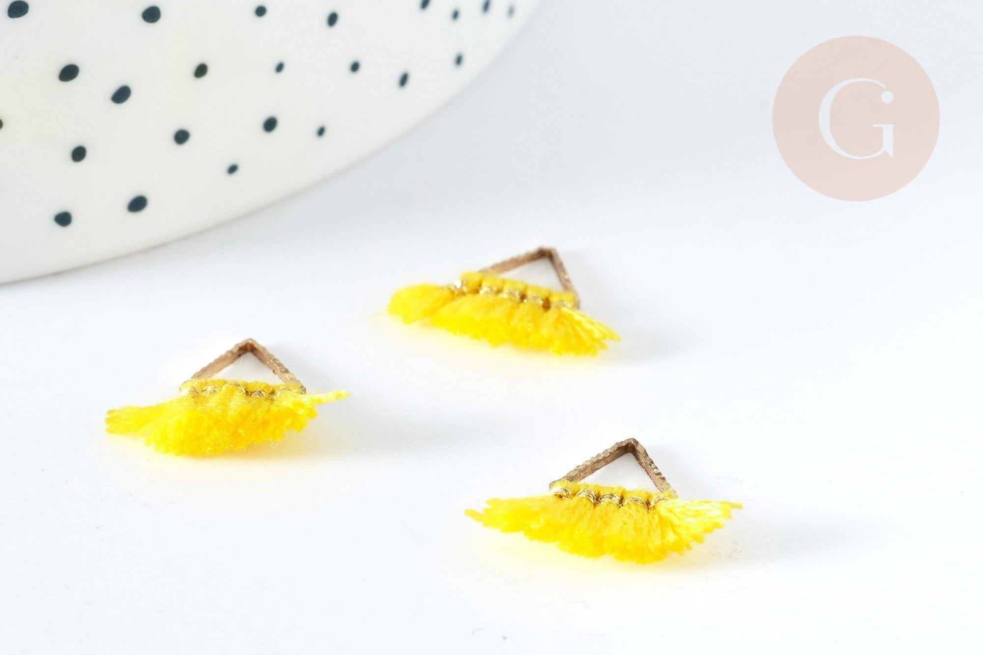 Gingerlily Breloque pompon G8215 jaune laiton doré 15mm x1