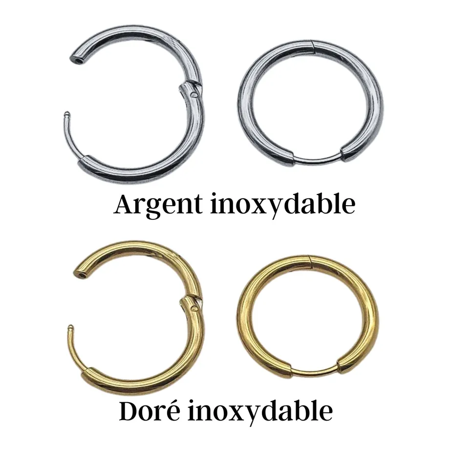 ARTSHOP Apprêts AP44 créoles inox doré 21 mm x1 paire