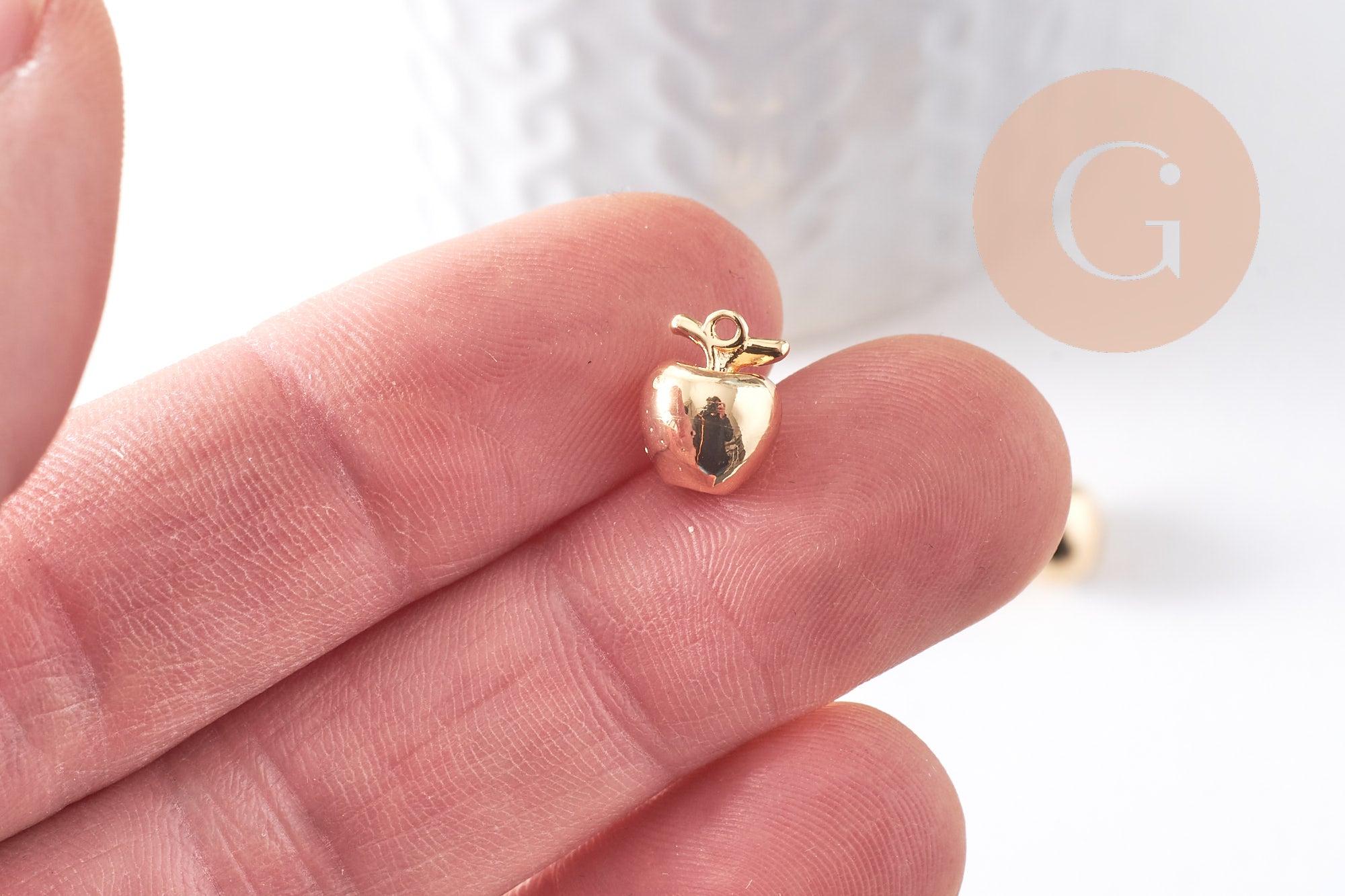 Gingerlily Pendentifs pomme G10381 breloque fruit doré 10mm x2
