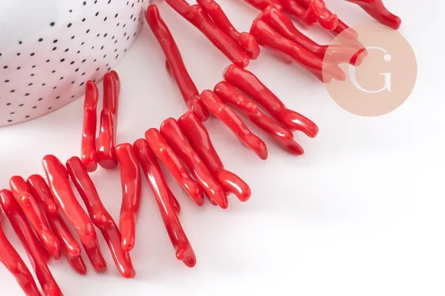 Gingerlily Pendentifs branche corail G10490 pendentif rouge x5