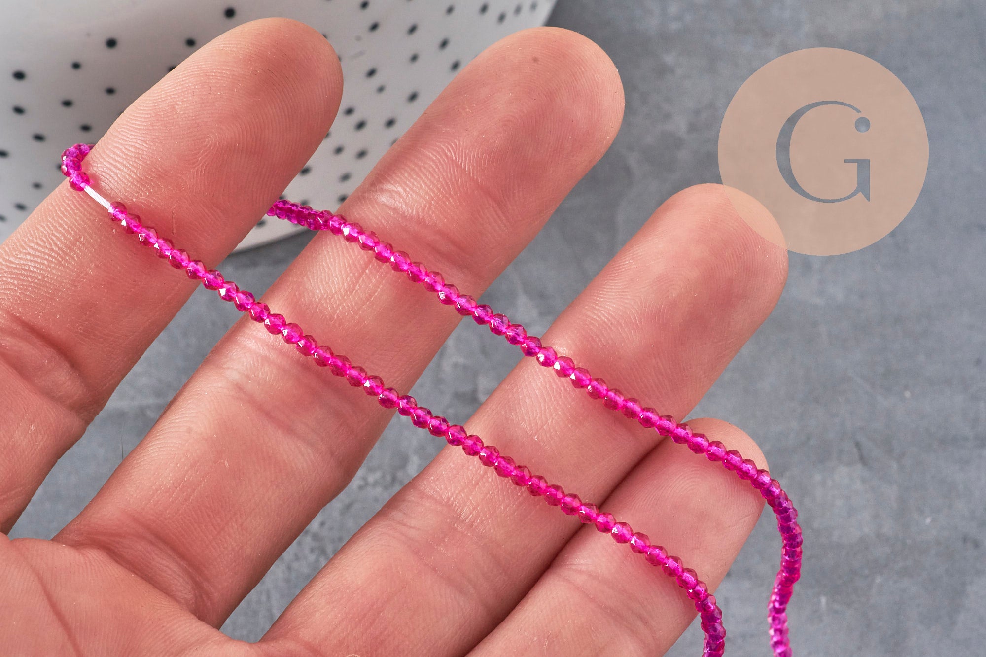 Gingerlily Perles Abacus G11342 fil perles cristal rose 2mm