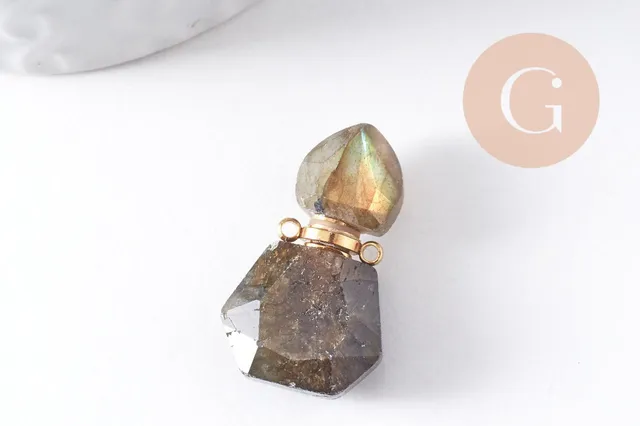 Gingerlily G10315 pendentif fiole labradorite 27,5mm