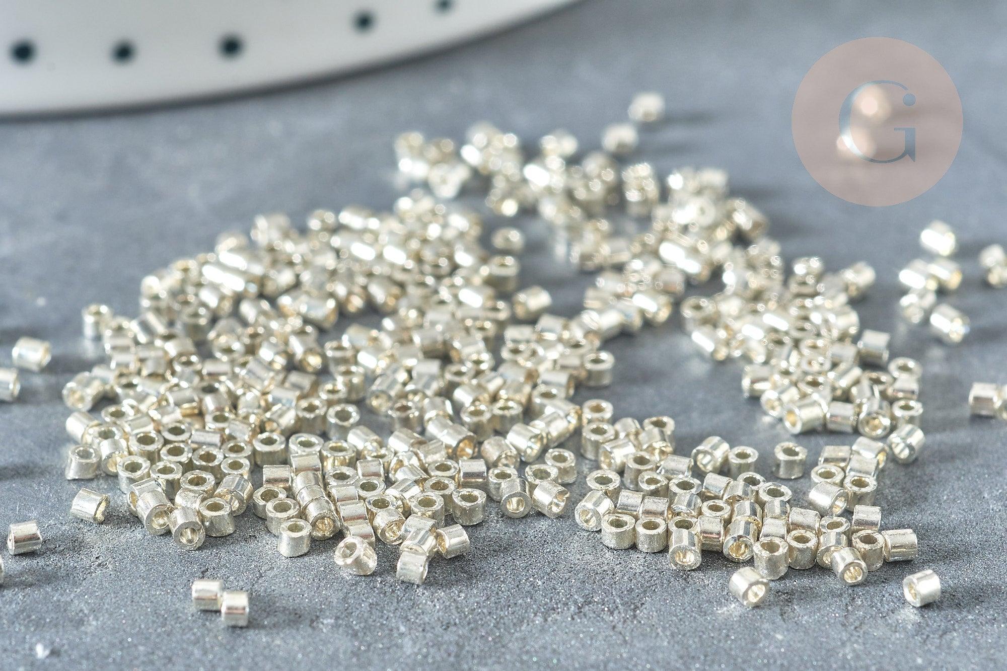 Gingerlily Perles pour bijoux DIY G8168 rocailles verre gris 8g