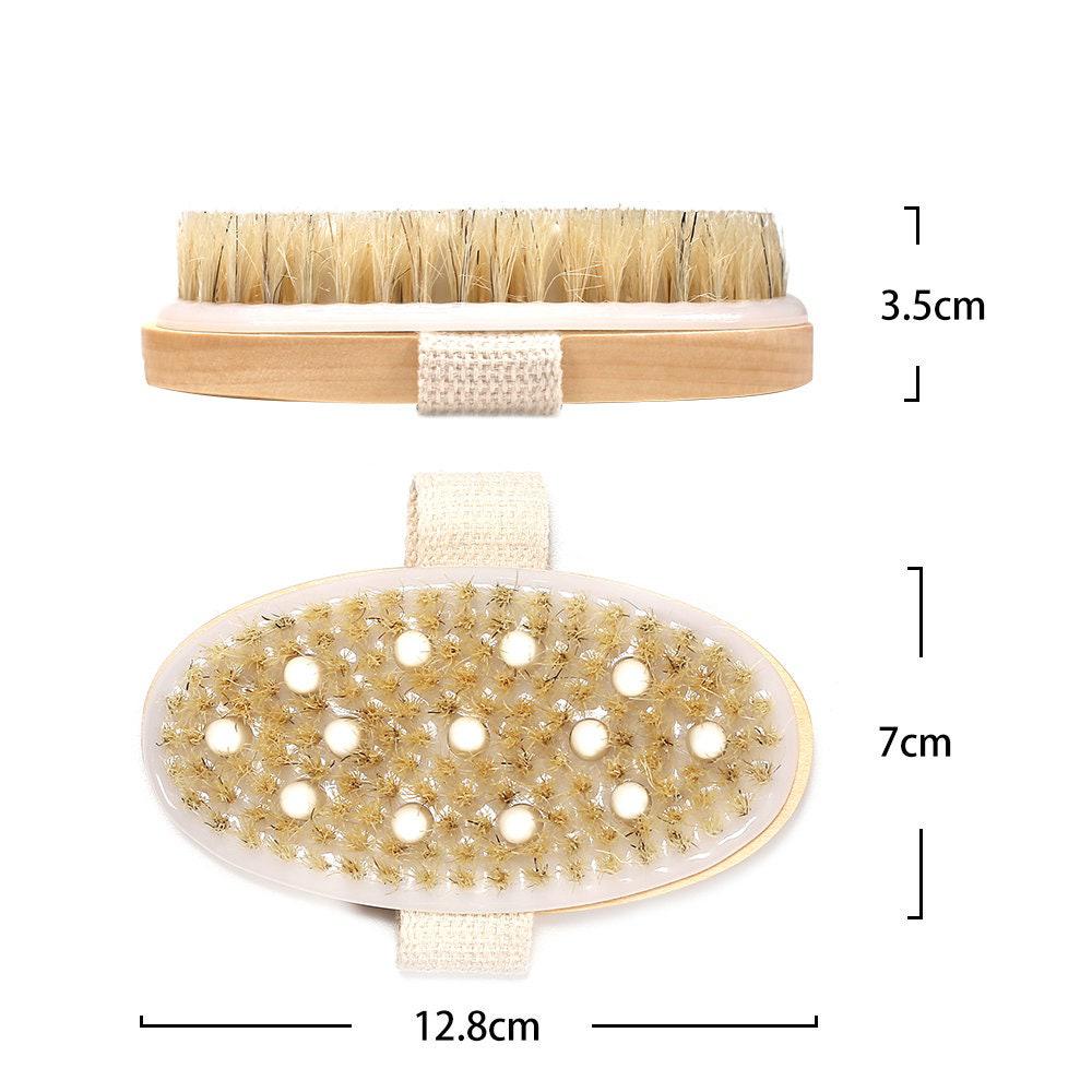 Gingerlily G4582 brosse massage bambou poils naturels 12.8cm