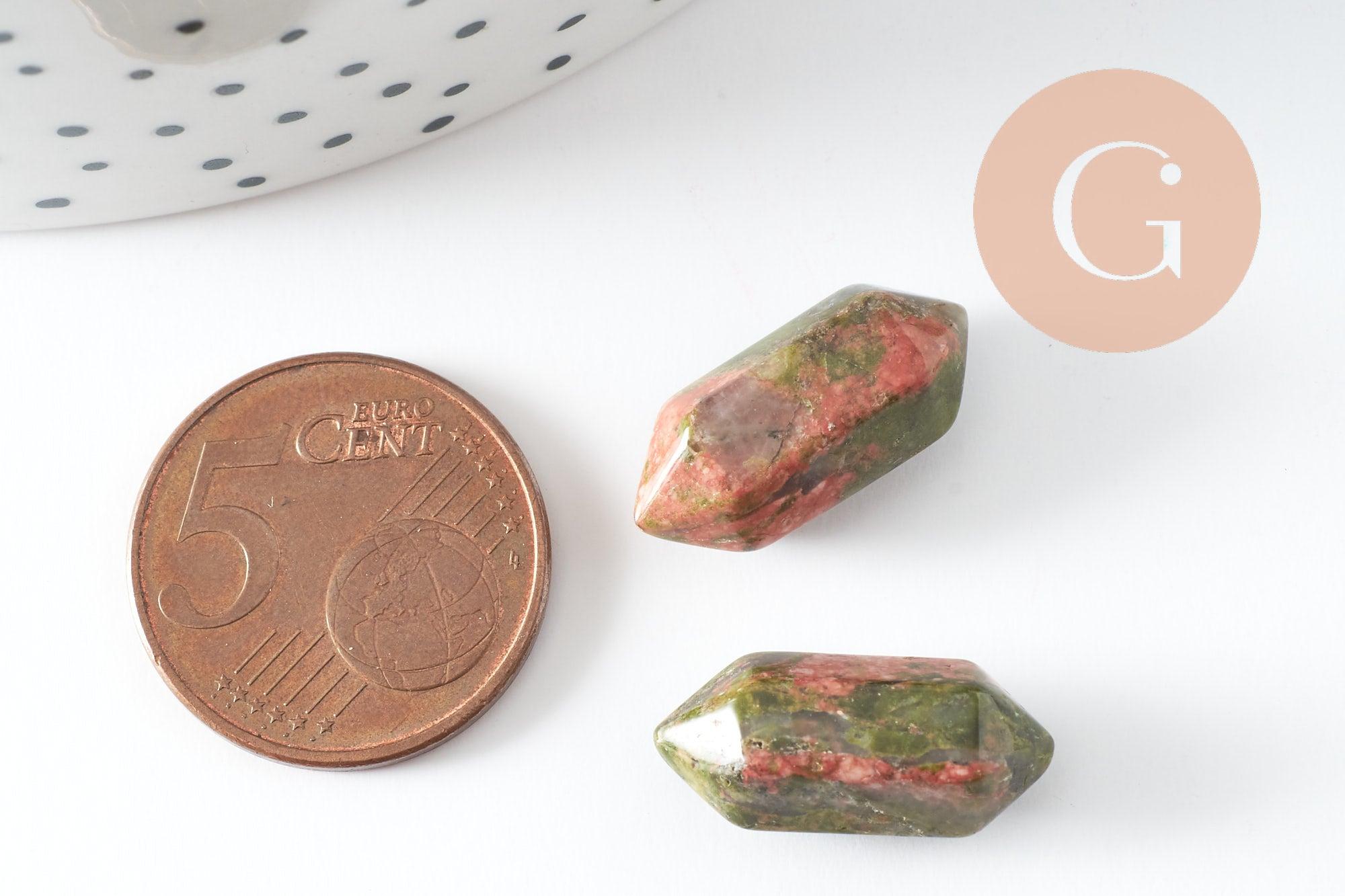 Gingerlily Pointe unakite G9718 pierre naturelle 18mm x1