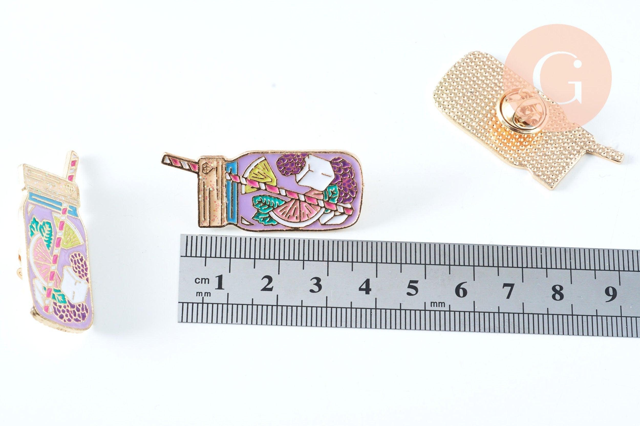 Gingerlily Broche pins G6618 verre cocktail doré 41x18mm