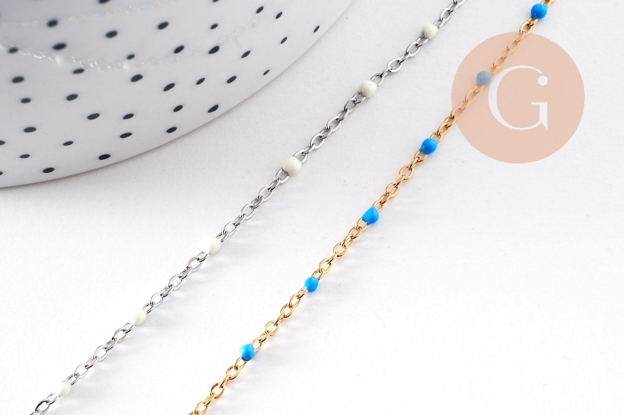 Gingerlily Chaînes G10529 collier résine blanche 40.5cm x1