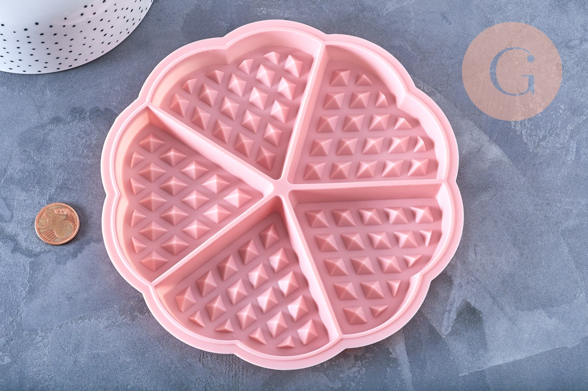 Gingerlily Pâte polymère Moule gaufre silicone rose 17,4 cm x1