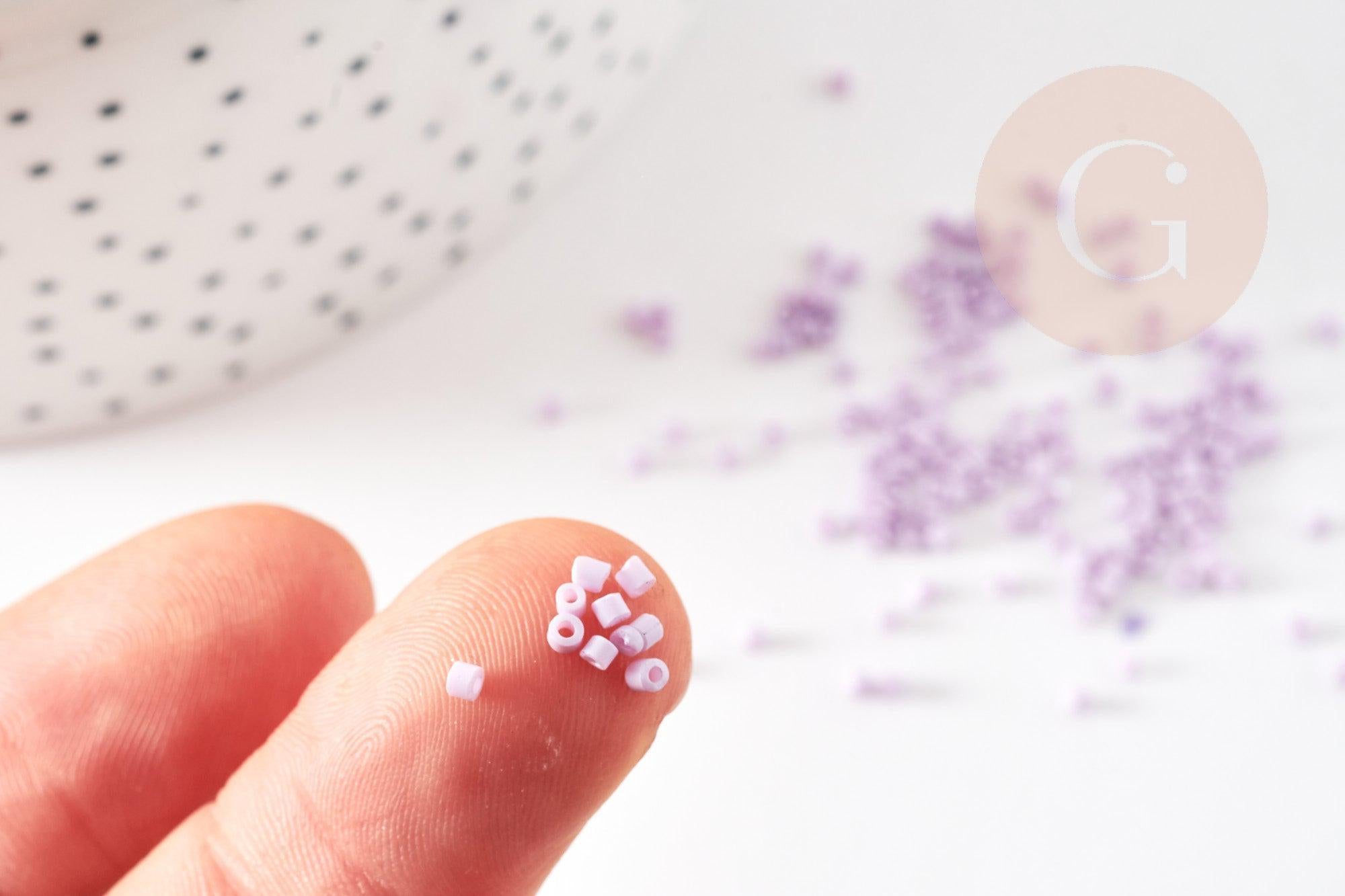 Gingerlily Perles G9167 perles tube verre violet clair 2mm 8g