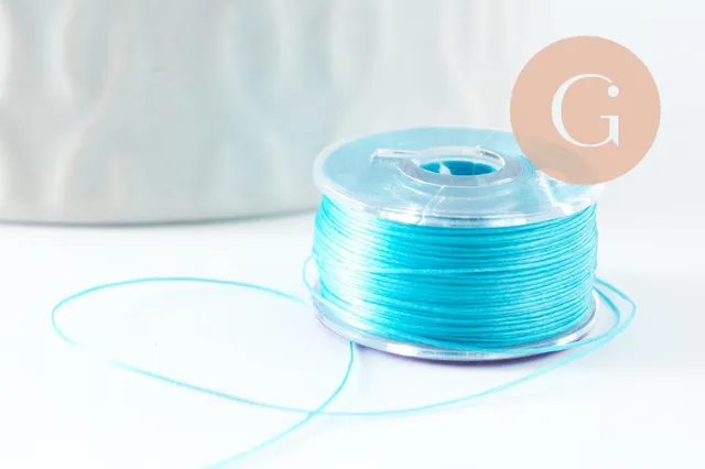 Gingerlily Fil nylon bleu turquoise 0,1mm rouleau 46m