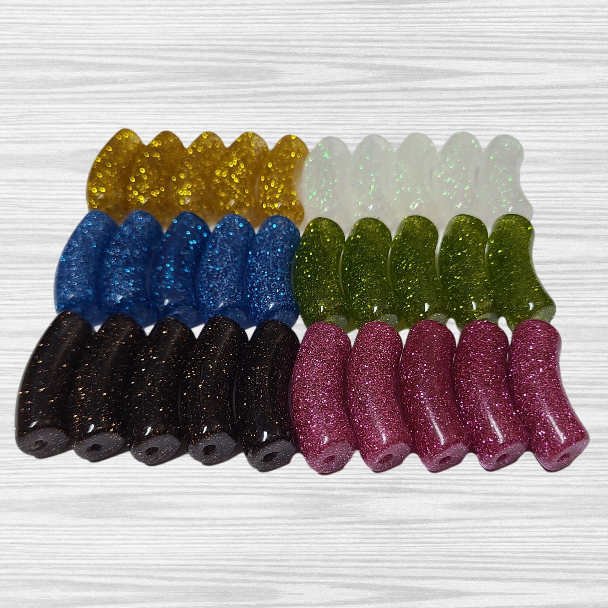 ARTSHOP Camaieux 85 lot 30 tubes incurvés 12mm glitter