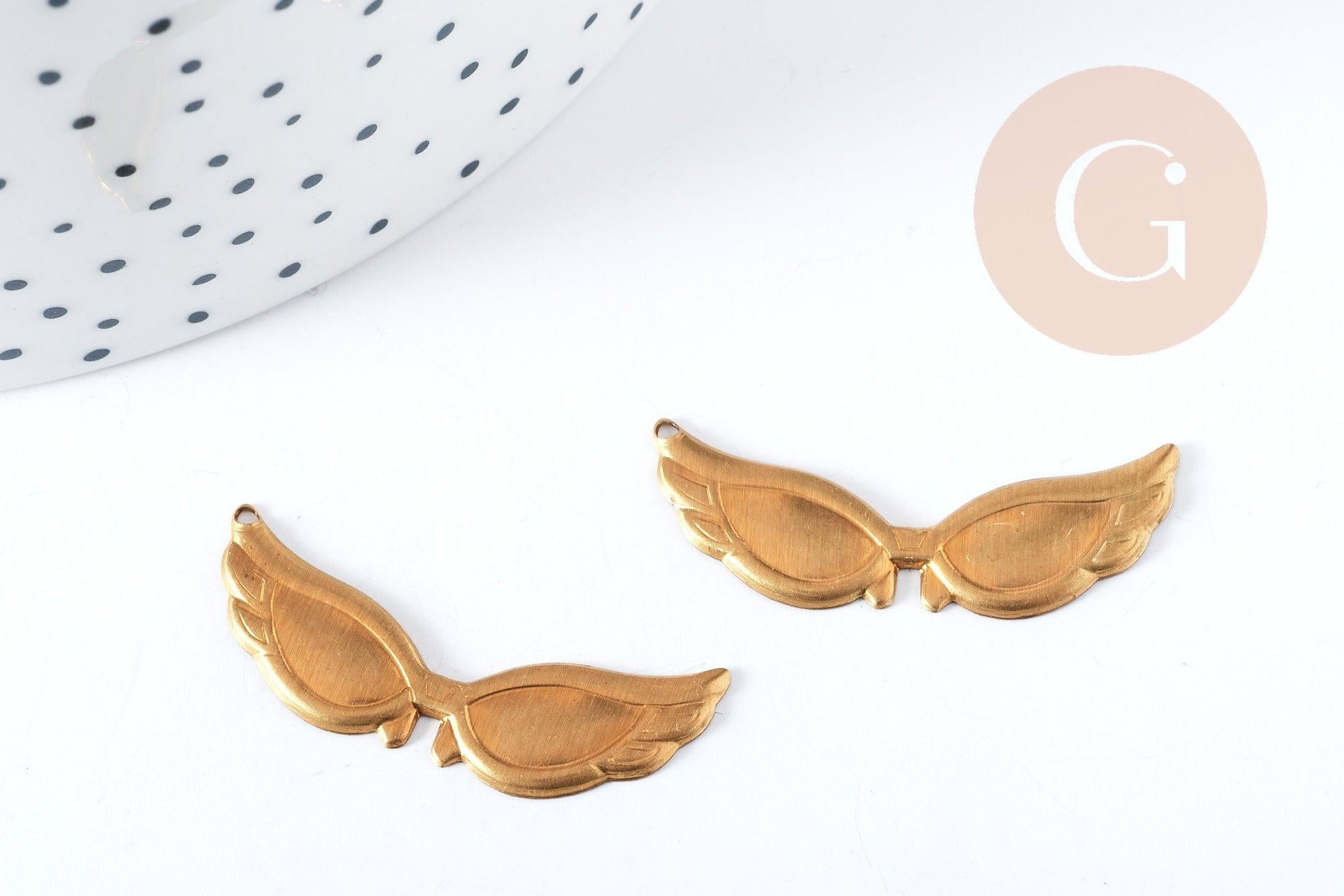 Gingerlily Pendentifs G8768 pendentif Ailes laiton brut 34mm