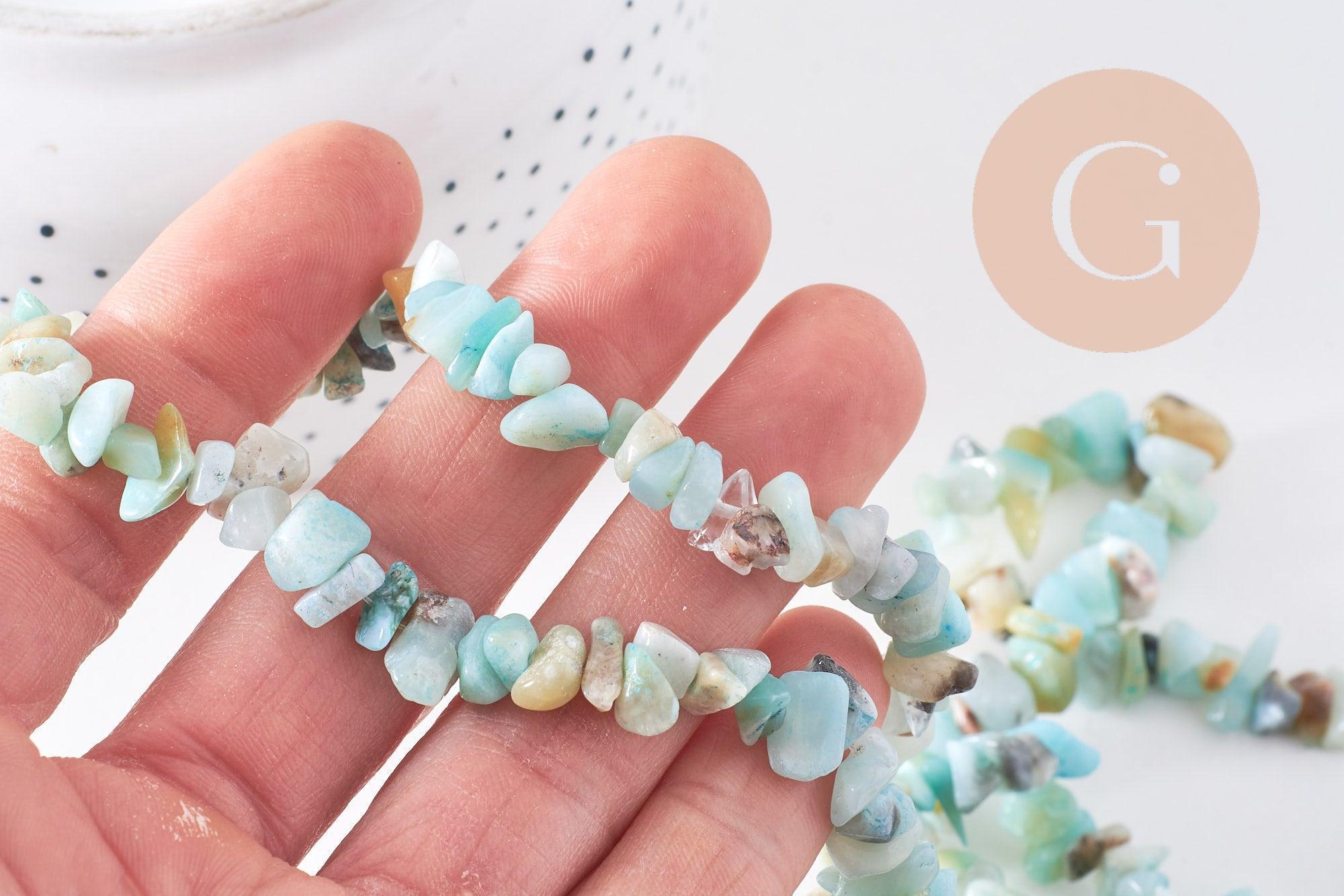 Gingerlily Perles pierre G10294 chips amazonite 5-8mm fil 76cm