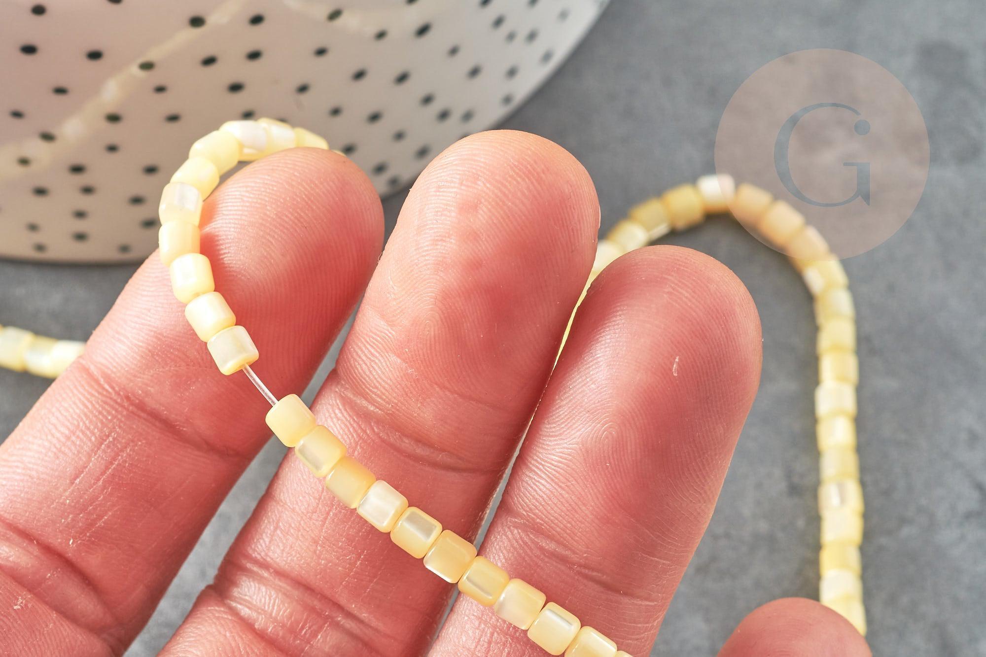Gingerlily Perles G9241 fil perles nacre heishi jaune pastel 20cm