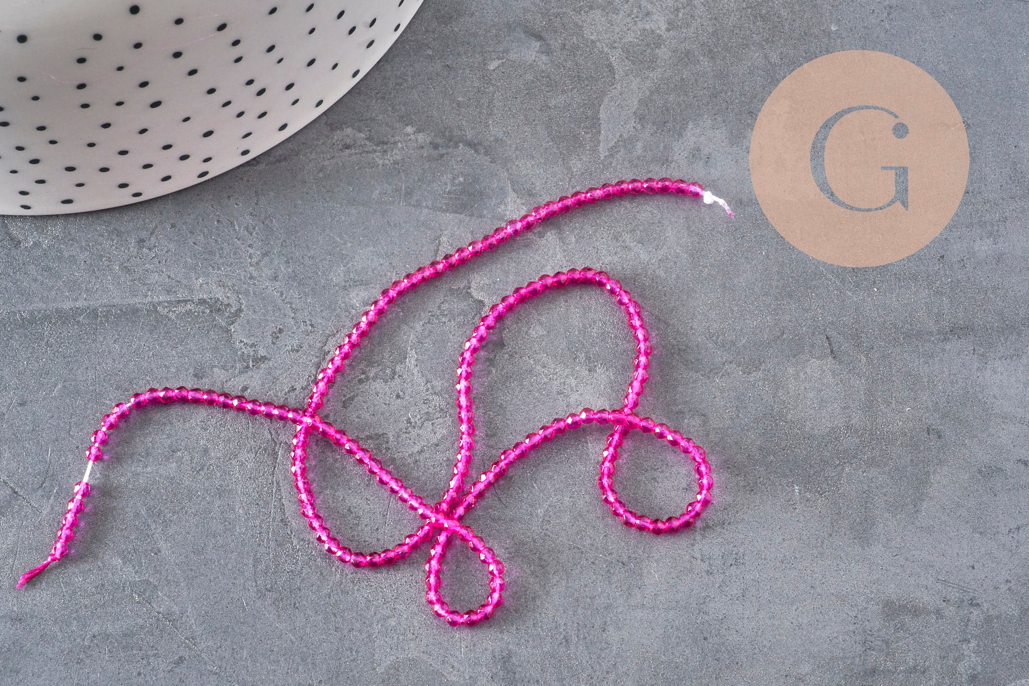 Gingerlily Perles Abacus G11342 fil perles cristal rose 2mm