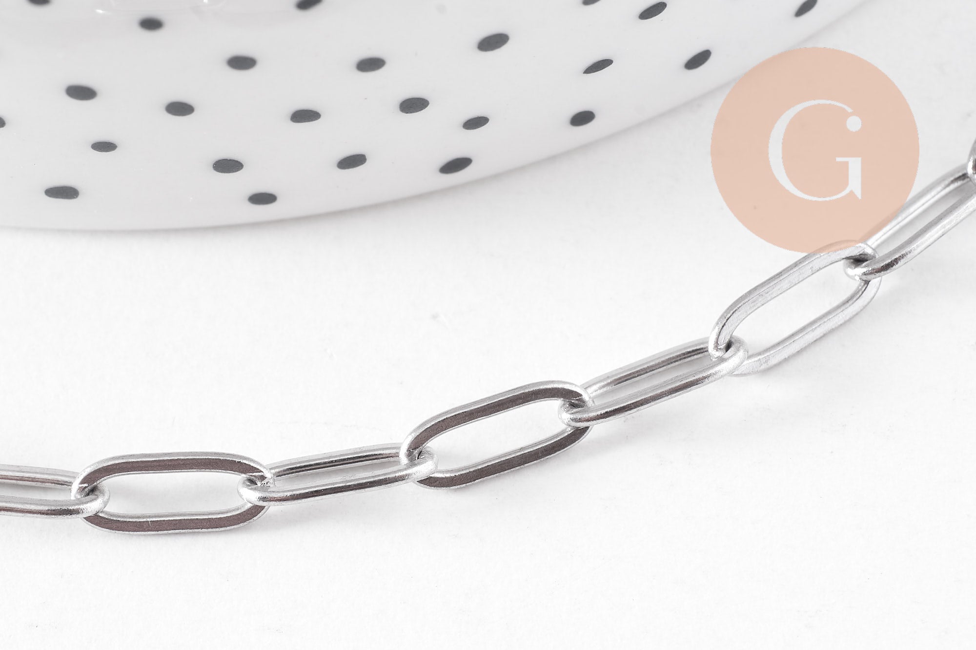 Gingerlily Chaînes DIY Maille rectangle G10679 chaîne platine 9,7mm 1m