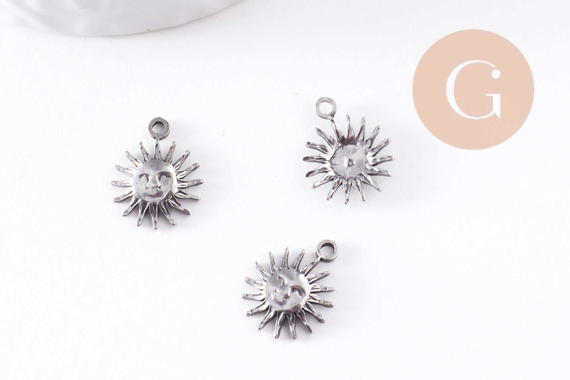 Gingerlily Pendentifs soleil acier inoxydable 14,5 mm x1 platine